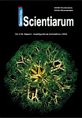 Universitas Scientiarum Vol. 8 Ed. Especial - Investigacin en matemticas