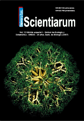 Universitas Scientiarum Vol. 12 Edicin especial I - Unidad de Ecologa y Sistemtica - UNESIS - 20 